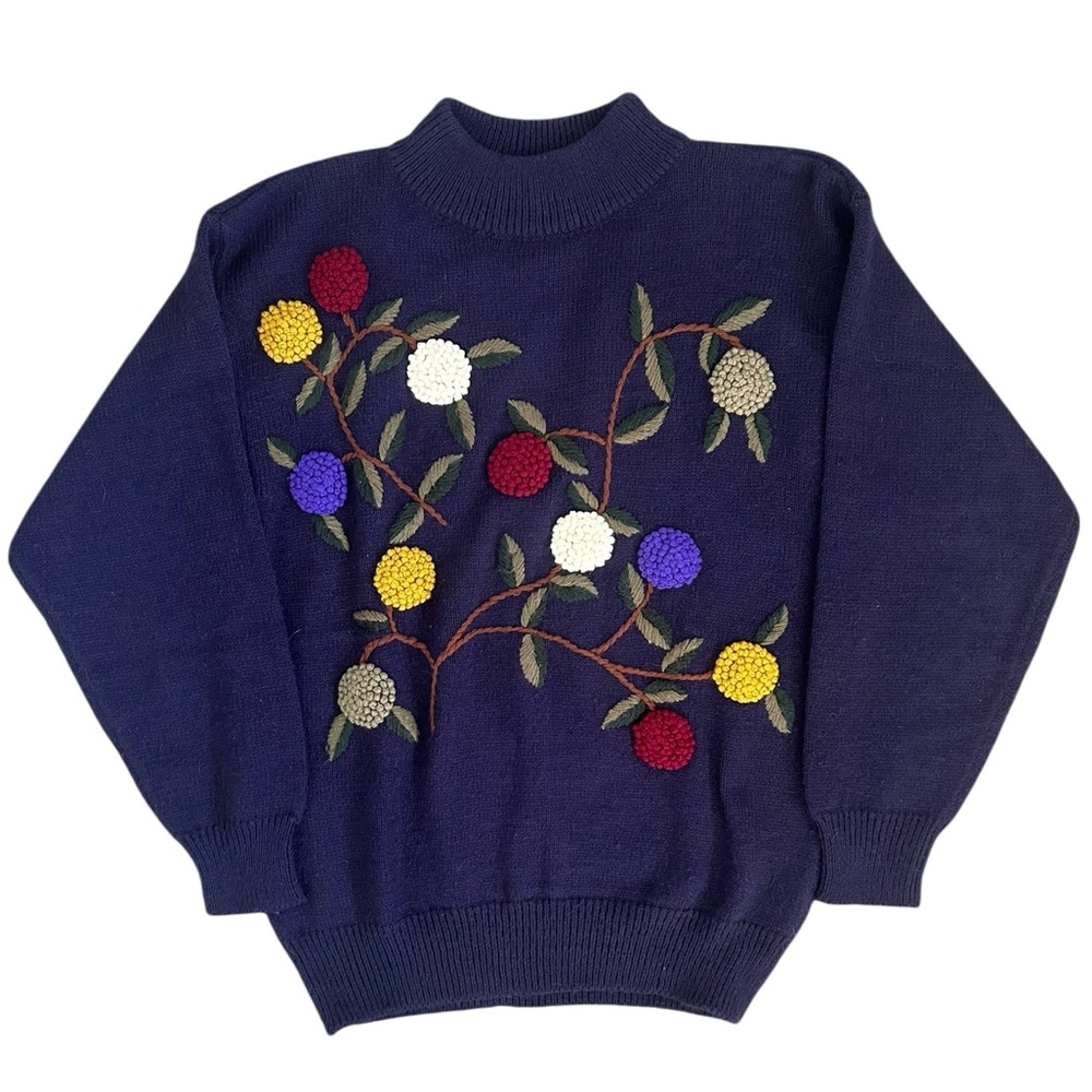 Vintage Alfred Dunner Floral Embroidered Sweater